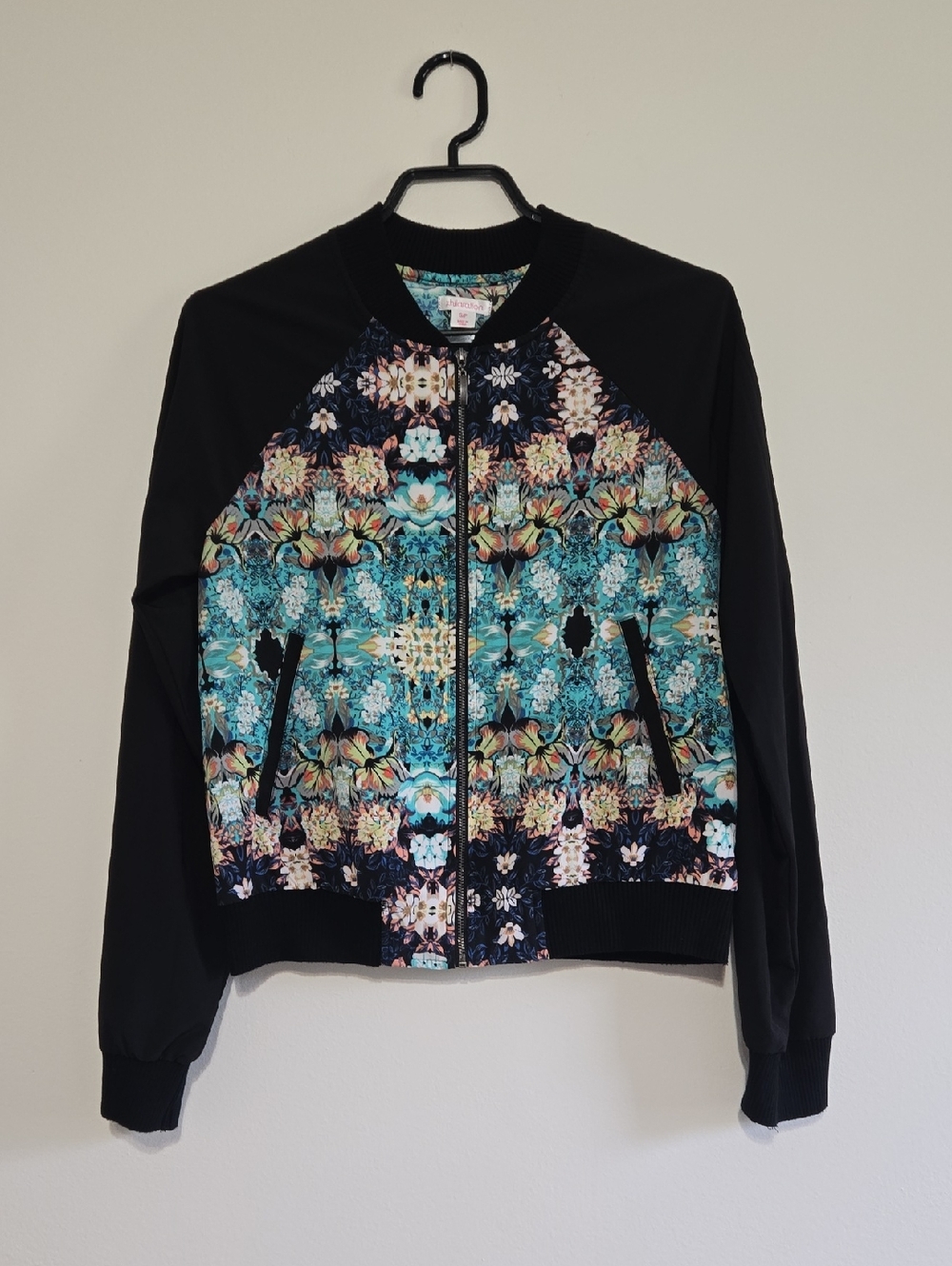 Abstract Floral Print Track Jacket